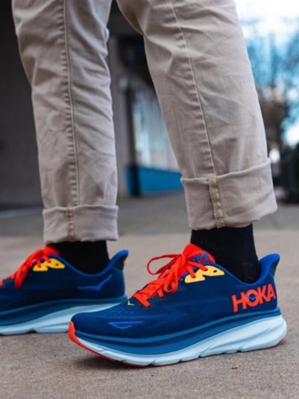 Hoka One Clifton 9 Men's Bellwether Blue Dazzling Blue Running Shoes Sz 11 D EUC
